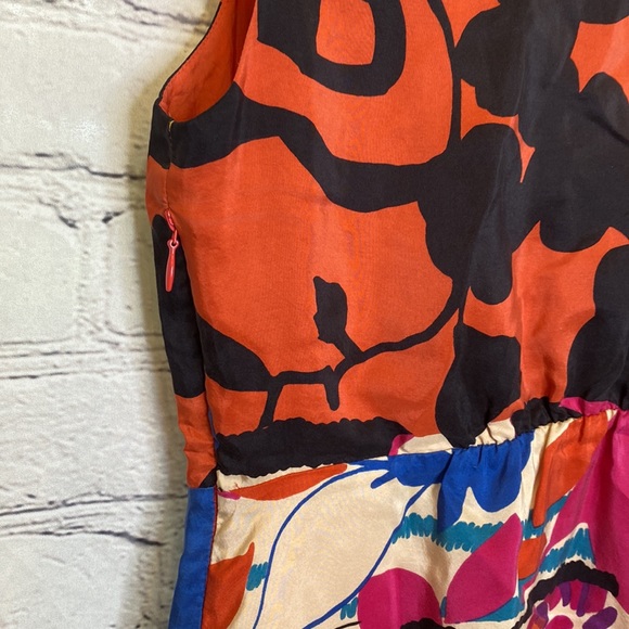 Anthropologie Moulinette Soeurs Orange Yellow 100% Silk Dress Size 2 - Picture 10 of 13